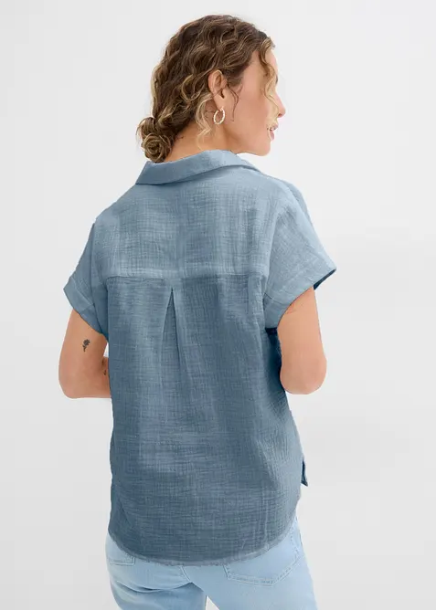 Kortermet musselinbluse, bonprix