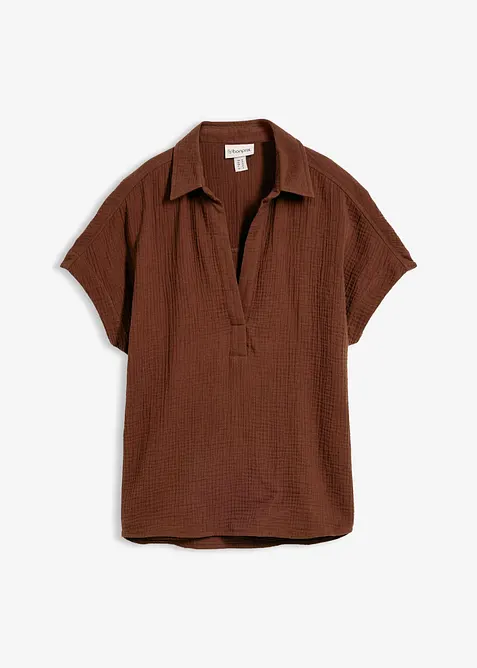 Kortermet musselinbluse, bonprix