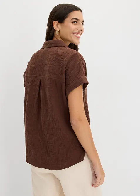 Kortermet musselinbluse, bonprix