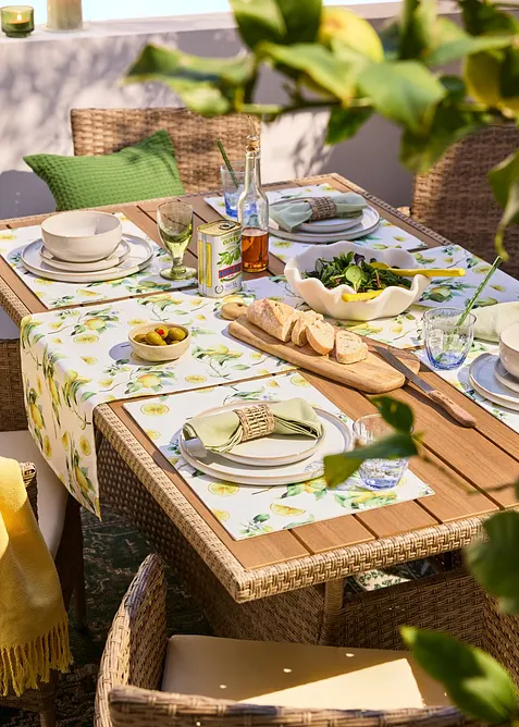 Bordbrikker med sitronm&oslash;nster (4-pack), bonprix