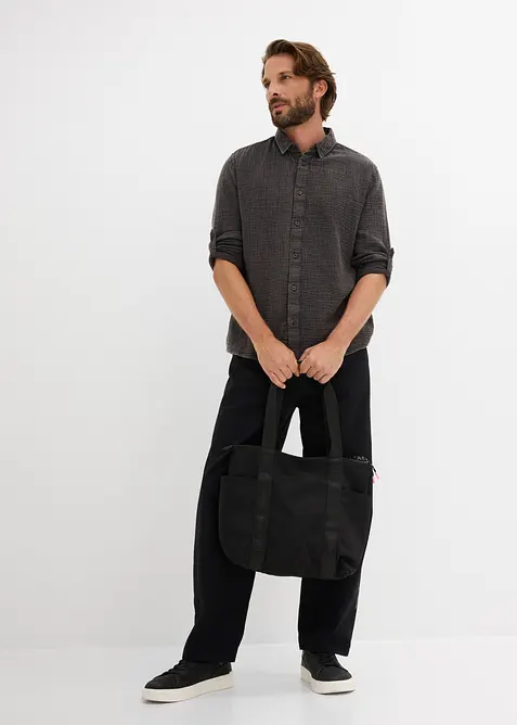 Skjorte av musselin i utvasket stil i 100% bomull, bonprix