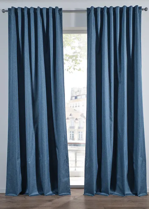 M&oslash;rkleggingsgardin i strukturmateriale (1-pack), bonprix