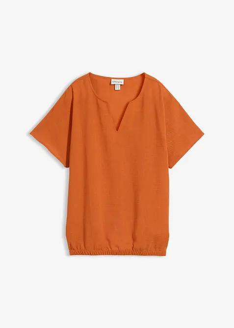 Oversized bluse med elastisk nederkant, bonprix