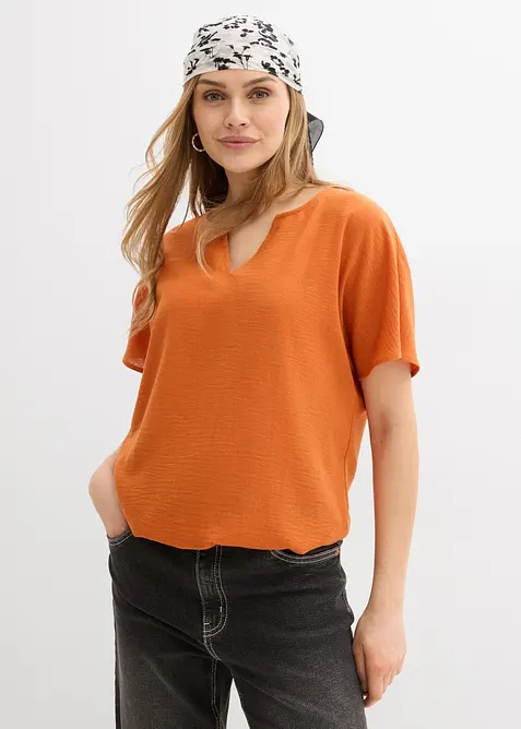 Oversized bluse med elastisk nederkant, bonprix