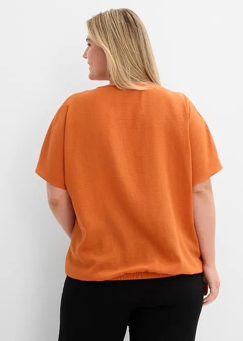 Oversized bluse med elastisk nederkant, bonprix