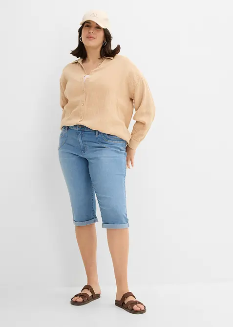 Straight-jeans Mid Waist, cropped, bonprix
