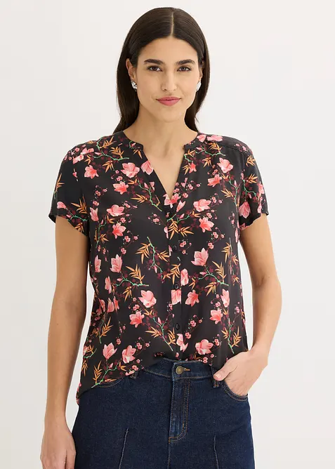 Kortermet bluse i 100% viskose, bonprix