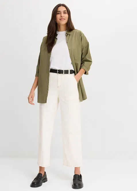 Ankellang twillbukse av bomull-/elastanmiks, bonprix