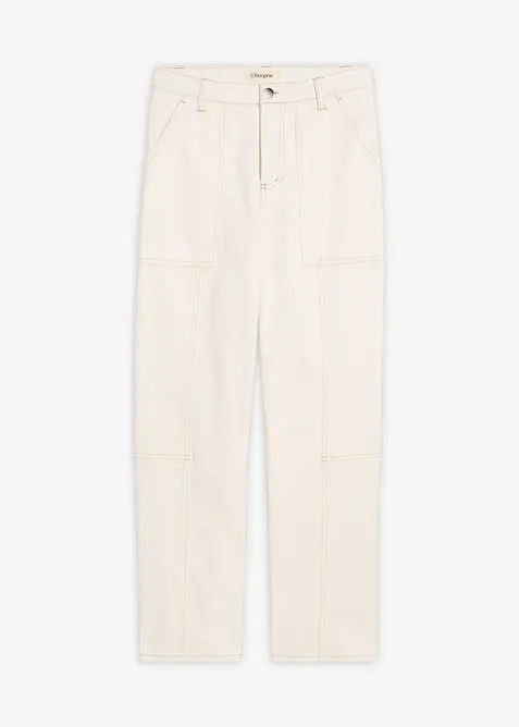 Ankellang twillbukse av bomull-/elastanmiks, bonprix