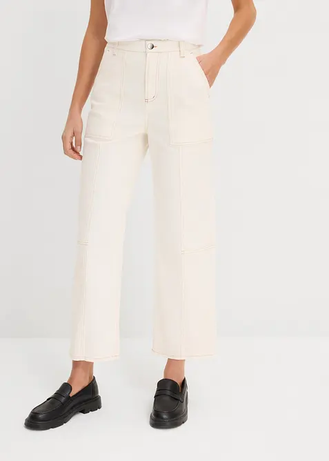 Ankellang twillbukse av bomull-/elastanmiks, bonprix