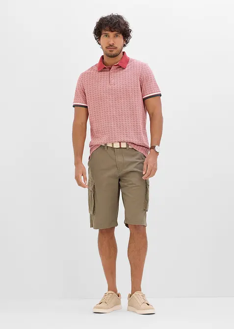 Kortermet jersey-poloskjorte i 100% &oslash;kologisk bomull, bonprix