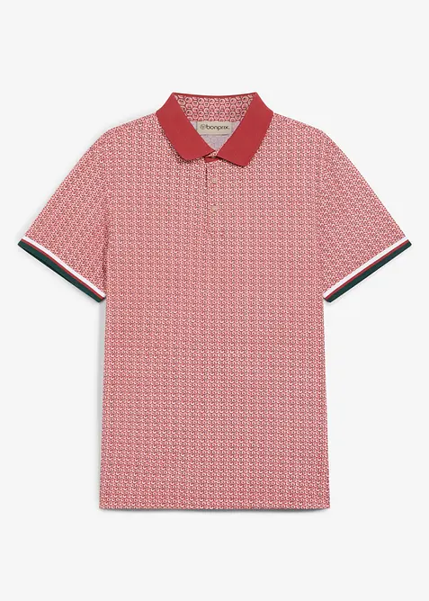 Kortermet jersey-poloskjorte i 100% &oslash;kologisk bomull, bonprix