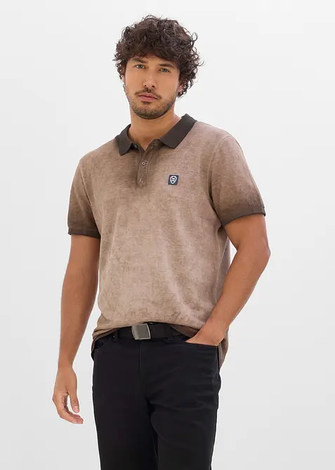 Pik&eacute;-poloskjorte i vasket look, bonprix