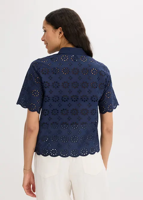 Kortermet bluse i 100% bomull, bonprix