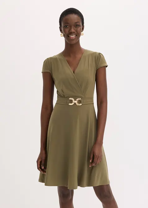 Jerseykjole med dekorativ spenne, bonprix