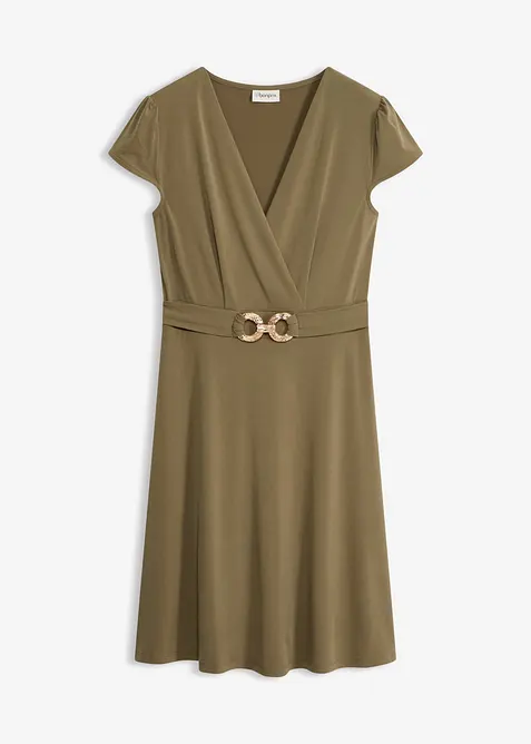 Jerseykjole med dekorativ spenne, bonprix