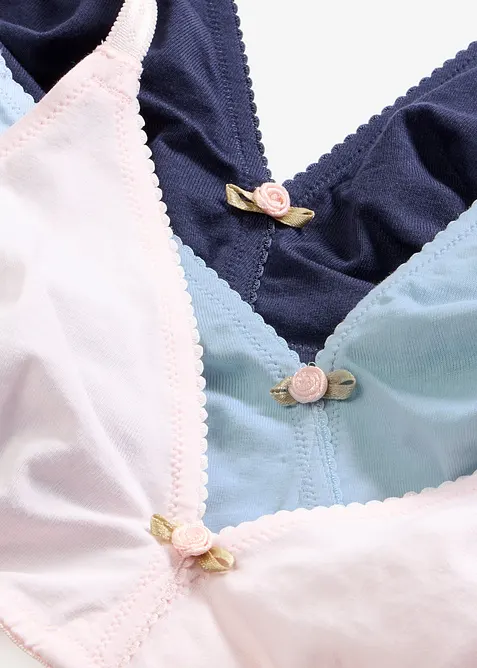 BH uten spiler med &oslash;kologisk bomull (3-pack), bonprix