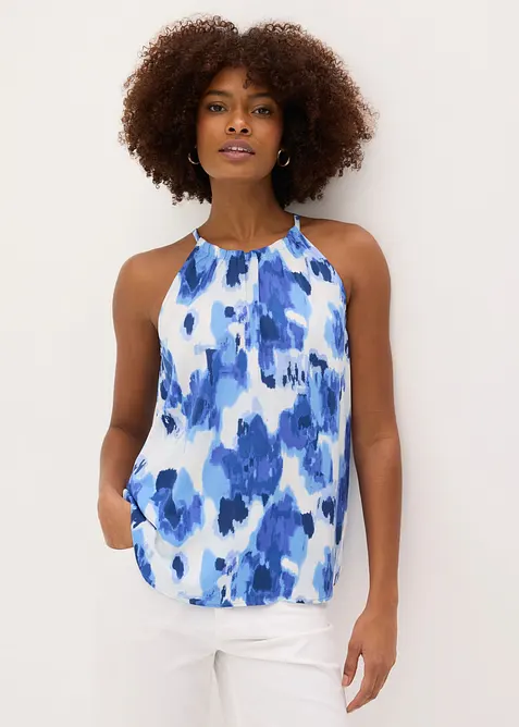 Ermel&oslash;s, m&oslash;nstret bluse, bonprix