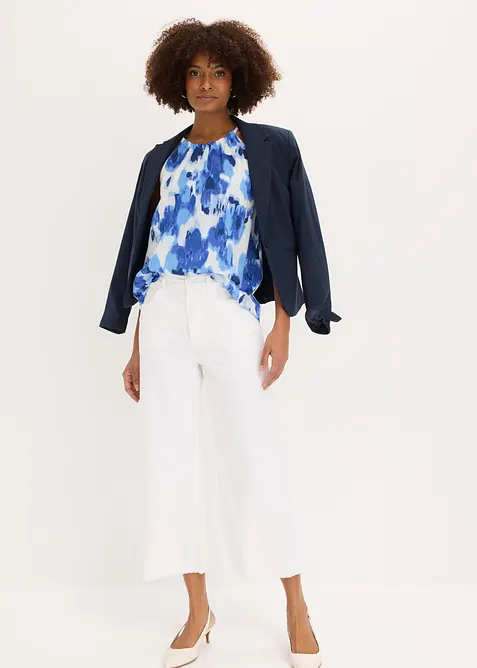 Ermel&oslash;s, m&oslash;nstret bluse, bonprix