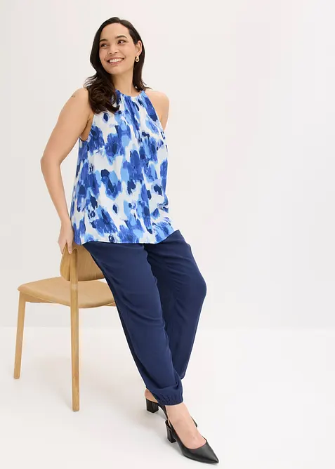 Ermel&oslash;s, m&oslash;nstret bluse, bonprix