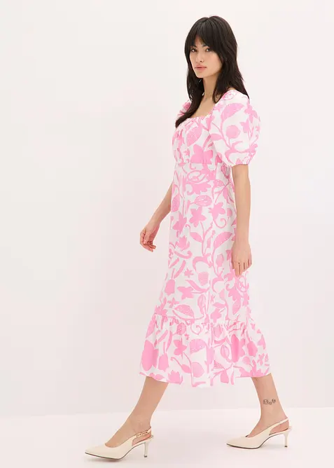 Midikjole i 100% &oslash;kologisk bomull, bonprix