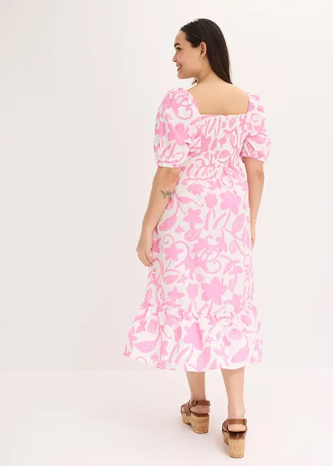 Midikjole i 100% &oslash;kologisk bomull, bonprix