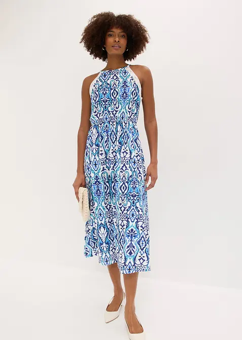 Midikjole med blonder, bonprix