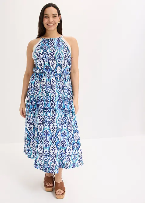 Midikjole med blonder, bonprix