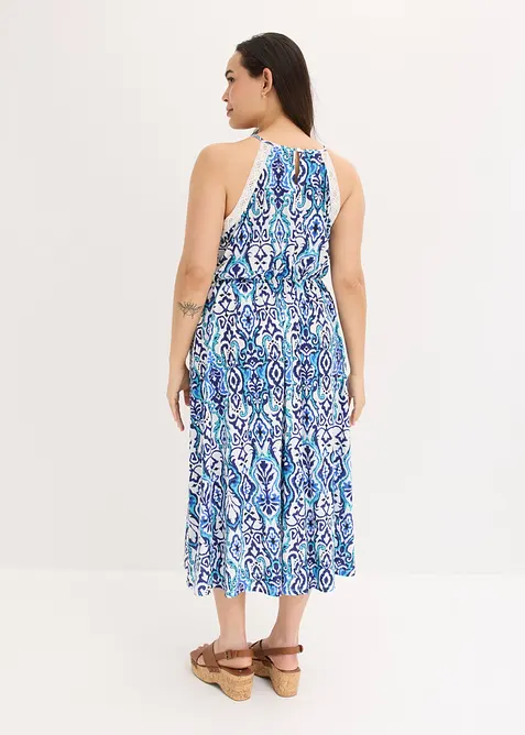 Midikjole med blonder, bonprix