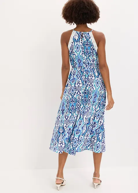 Midikjole med blonder, bonprix