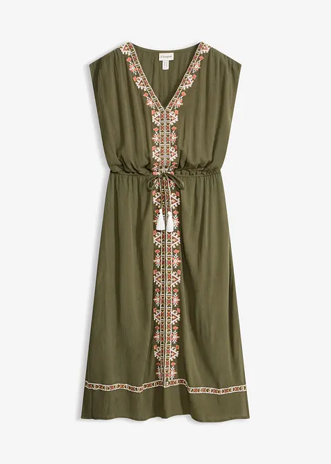 Midikjole i lett viskose og bohemsk stil, bonprix