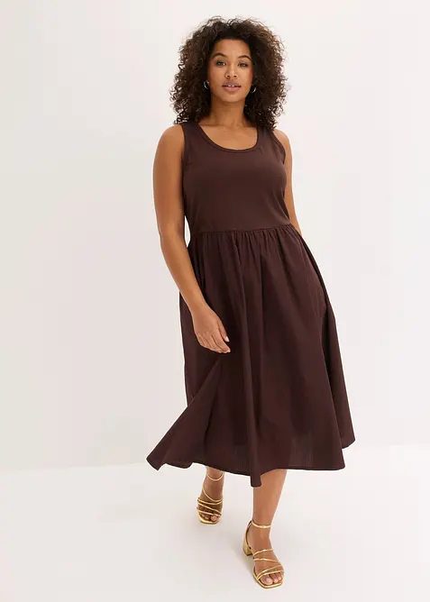 Jerseykjole i materialblanding, bonprix