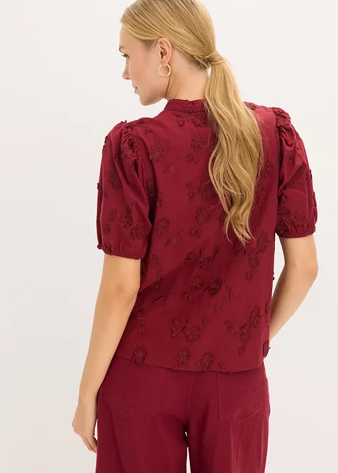 Kortermet bluse i 100% bomull, bonprix