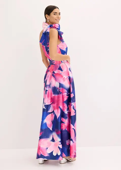 One shoulder-kjole i sateng med glans, bonprix