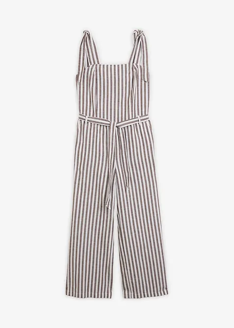 Jumpsuit i bomull med lin, bonprix
