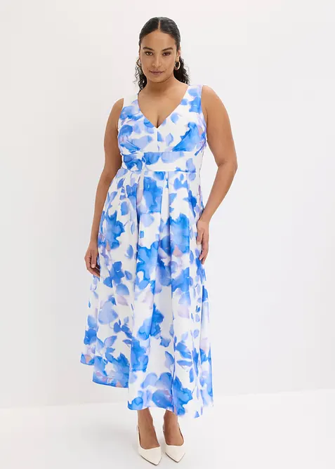 Maxikjole i glinsende sateng, bonprix