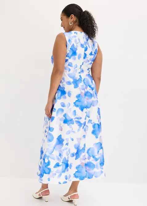 Maxikjole i glinsende sateng, bonprix