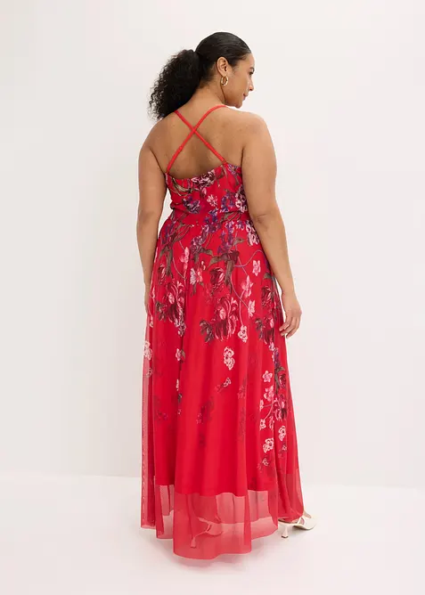 Maxikjole av delikat tyll med stropper, bonprix