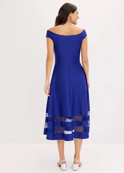 Off shoulder-kjole med blonder, bonprix