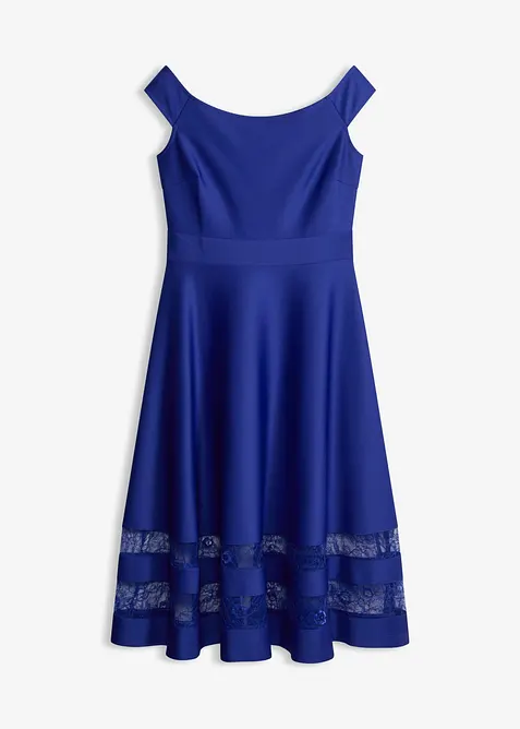 Off shoulder-kjole med blonder, bonprix