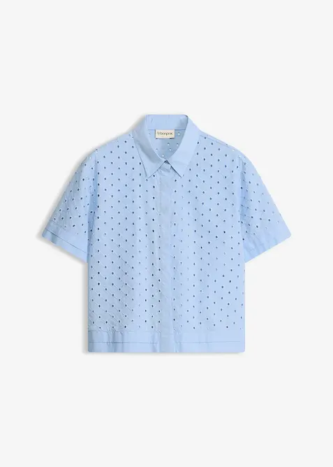 Bluse med hullbroderi, bonprix