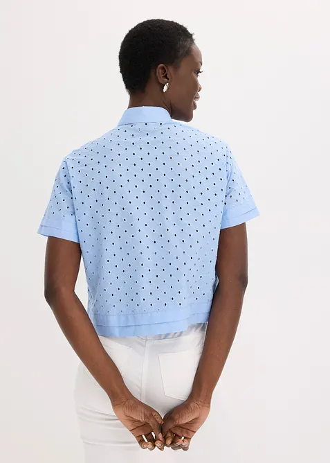 Bluse med hullbroderi, bonprix