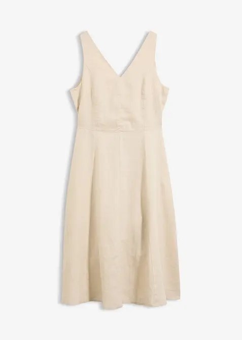 Midikjole i 100% lin, bonprix