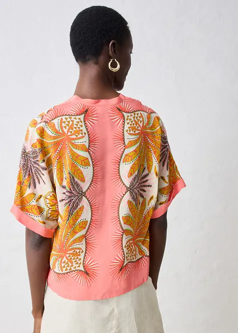 Blusetunika med silke, bonprix