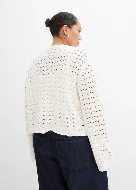 Strikket bolero med hullm&oslash;nster, bonprix