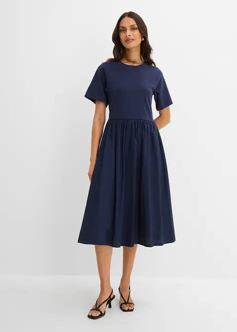 Midikjole i 100% bomull, bonprix