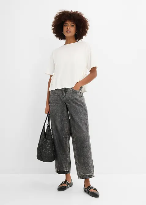 Balloon-jeans Mid Waist, super soft cropped, bonprix