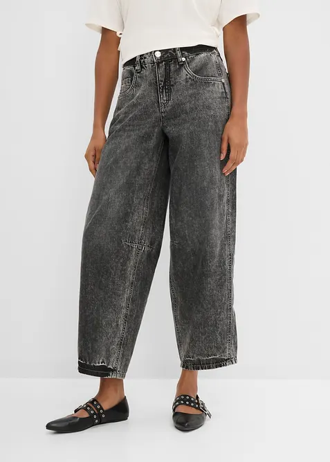 Balloon-jeans Mid Waist, super soft cropped, bonprix