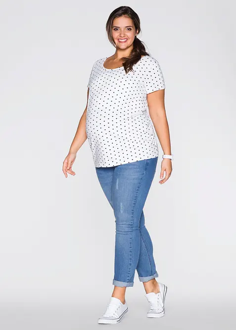 Mammatopp av &oslash;kologisk bomull (2-pack) med polkadotter, bonprix