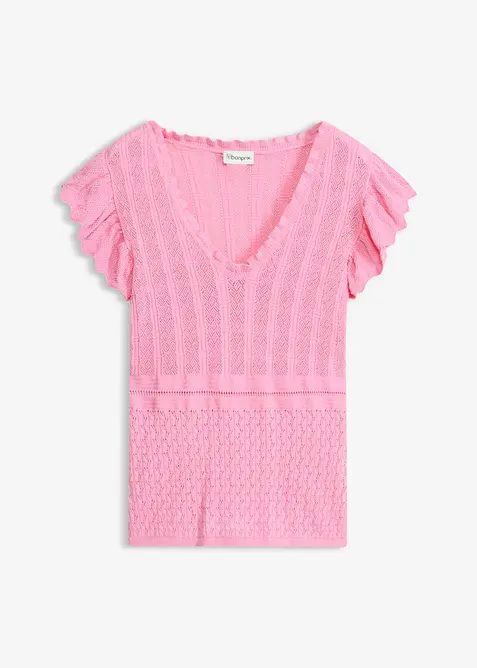 Strikket topp i myk viskosemiks, bonprix